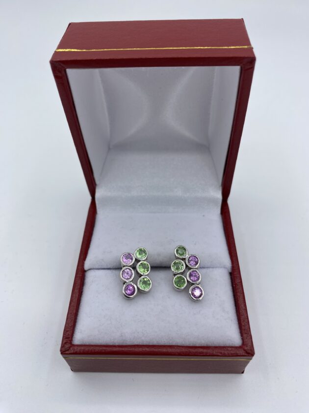 Boucles-doreilles-peridot-et-tourmaline