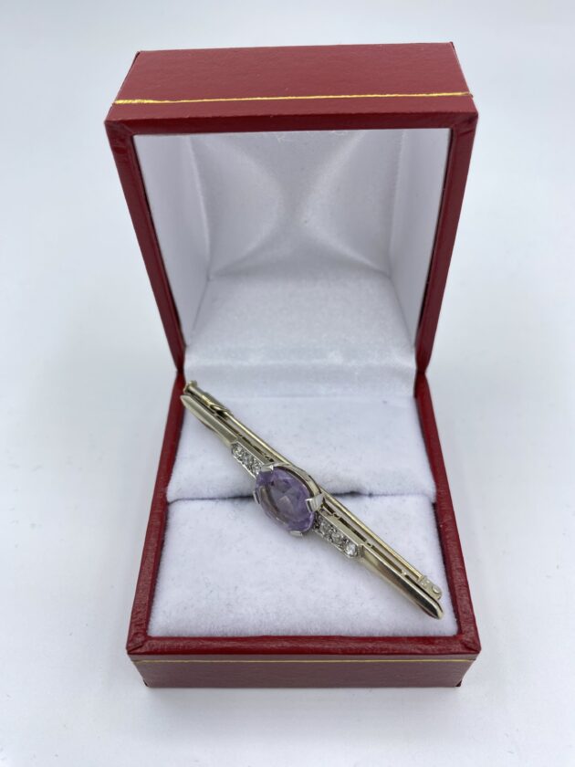 Broche-or-blanc-amethyste-et-diamants
