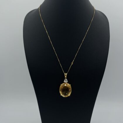 Chaine-or-jaune-pendentif-citrine-et-diamant