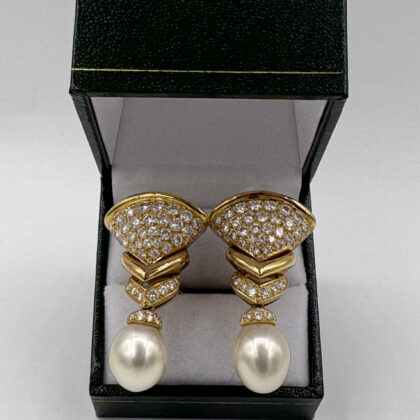 Boucles d'oreilles - Perles et Diamants