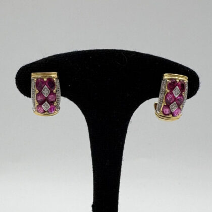 Boucles d'oreilles Rubis et Diamants
