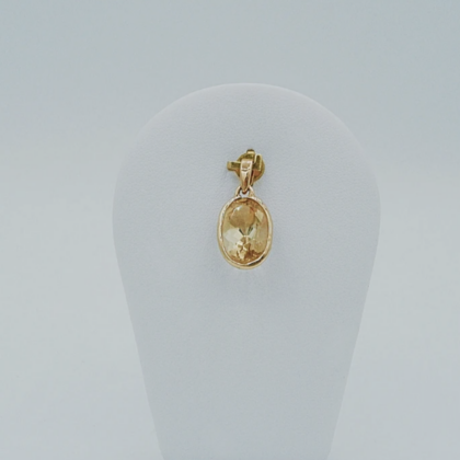 Pendentif or jaune 18 carats  sertie d'une citrine