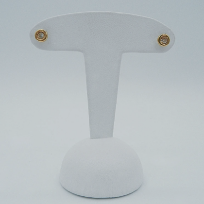 Puces d'oreilles or jaune 18 carats et Diamants en sertie clos