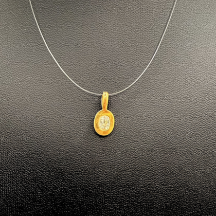 Pendentif or jaune 18 carats sertie diamant en taille ancienne
