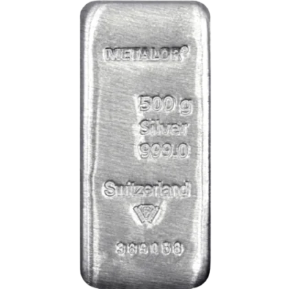 Lingot 500g Argent TVA incluse