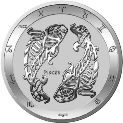 Signe du Zodiaque : Poisson 1 Once Argent