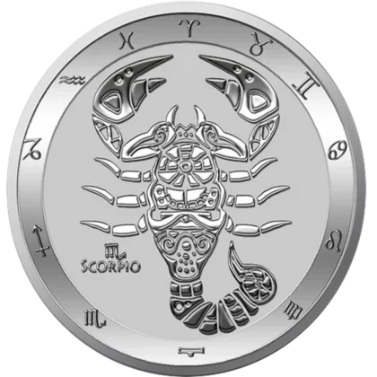 Signe du Zodiaque : Scorpion 1 Once Argent
