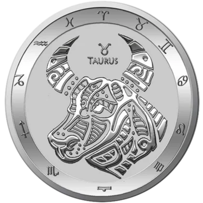 Signe du Zodiaque : Taureau 1 Once Argent