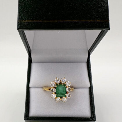 Bague marguerite émeraude