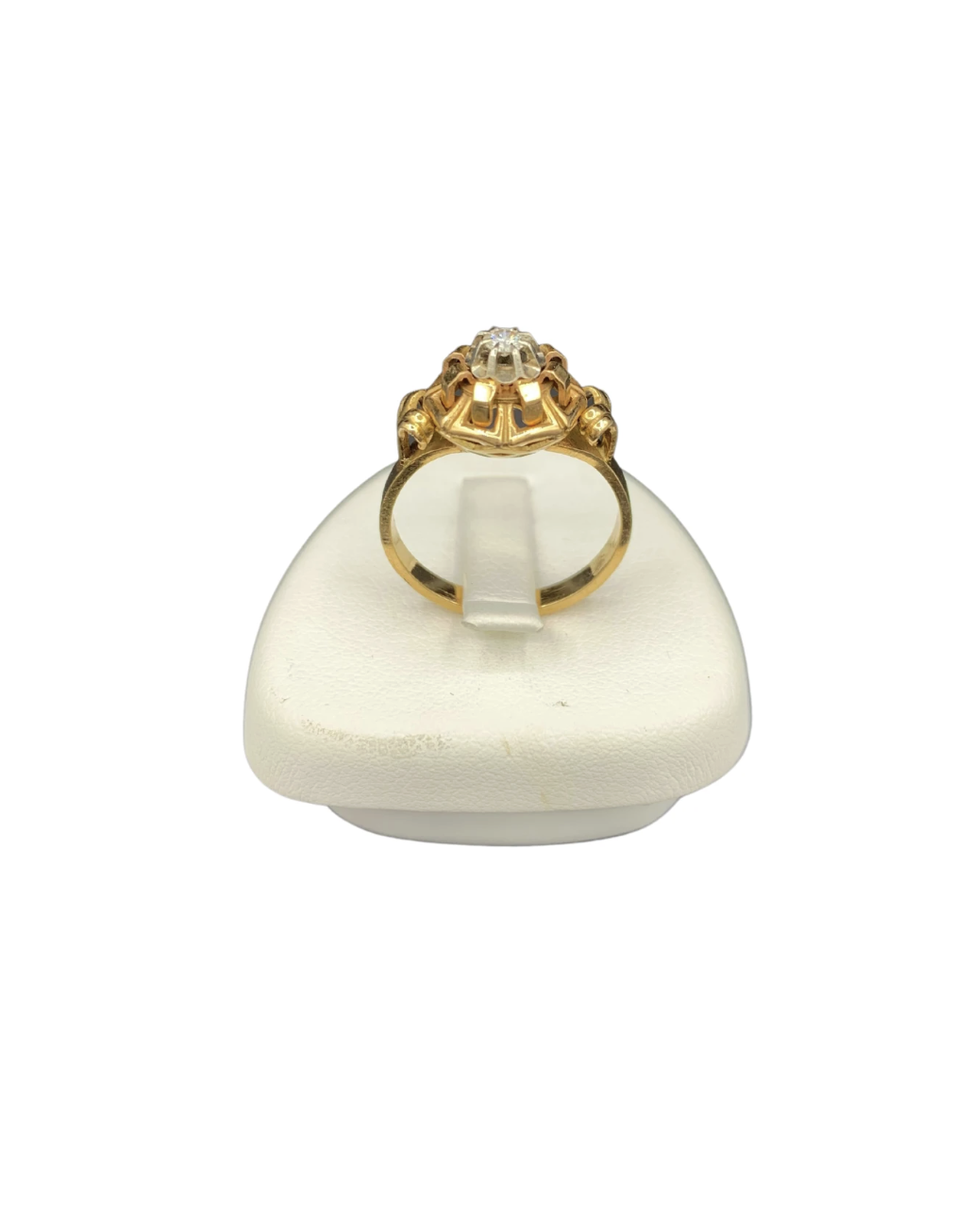 Bague Ancienne Or jaune 18 carats sertie Diamant – Image 2