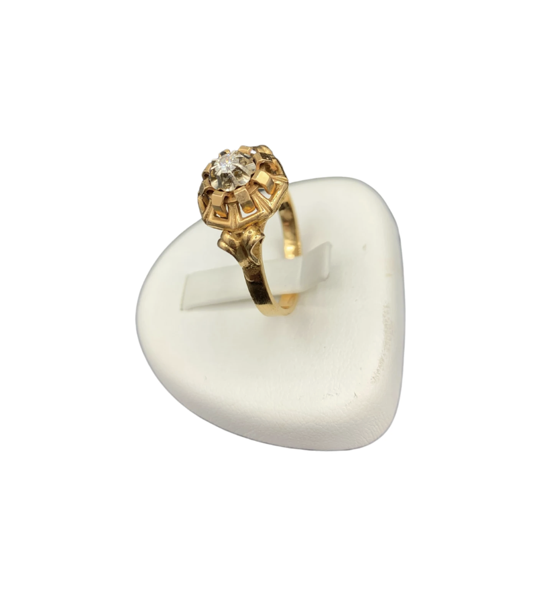 Bague Ancienne Or jaune 18 carats sertie Diamant – Image 3