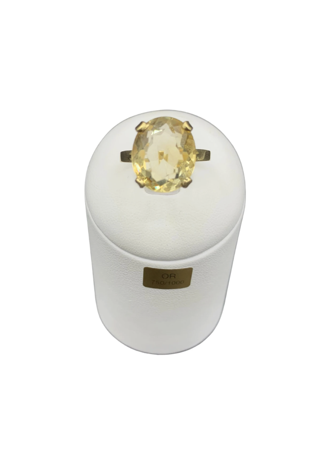 Bague en Or jaune sertie d'une pierre jaune – Image 2