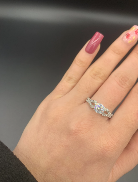 Bague Or blanc 18 Carats sertie de Pierres blanches – Image 2