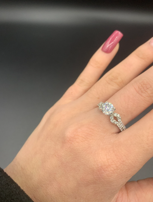 Bague Or blanc 18 Carats sertie de Pierres blanches – Image 5