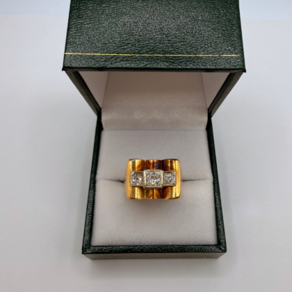 Bague en or jaune 18 carats "TANK" - de Diamants