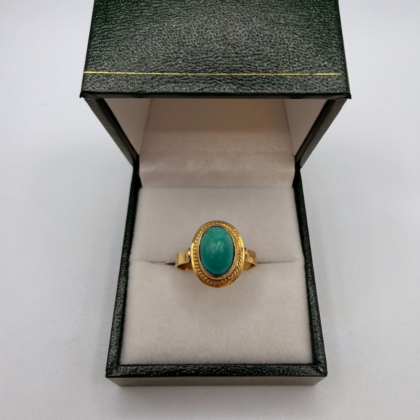Bague Monture ancienne 14 Carats - sertie d'une pierre Turquoise