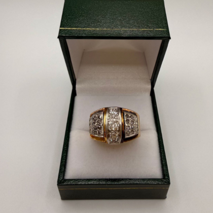 Bague Or jaune 18 carats sertie Diamants taille ancienne