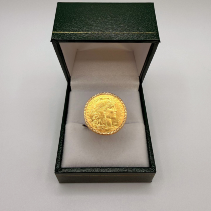Bague pièce 10 Francs Coq Marianne