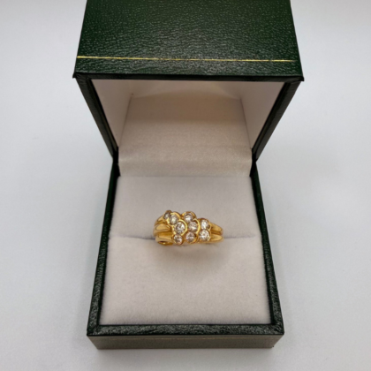 Bague or jaune 18 carats - sertie de diamants