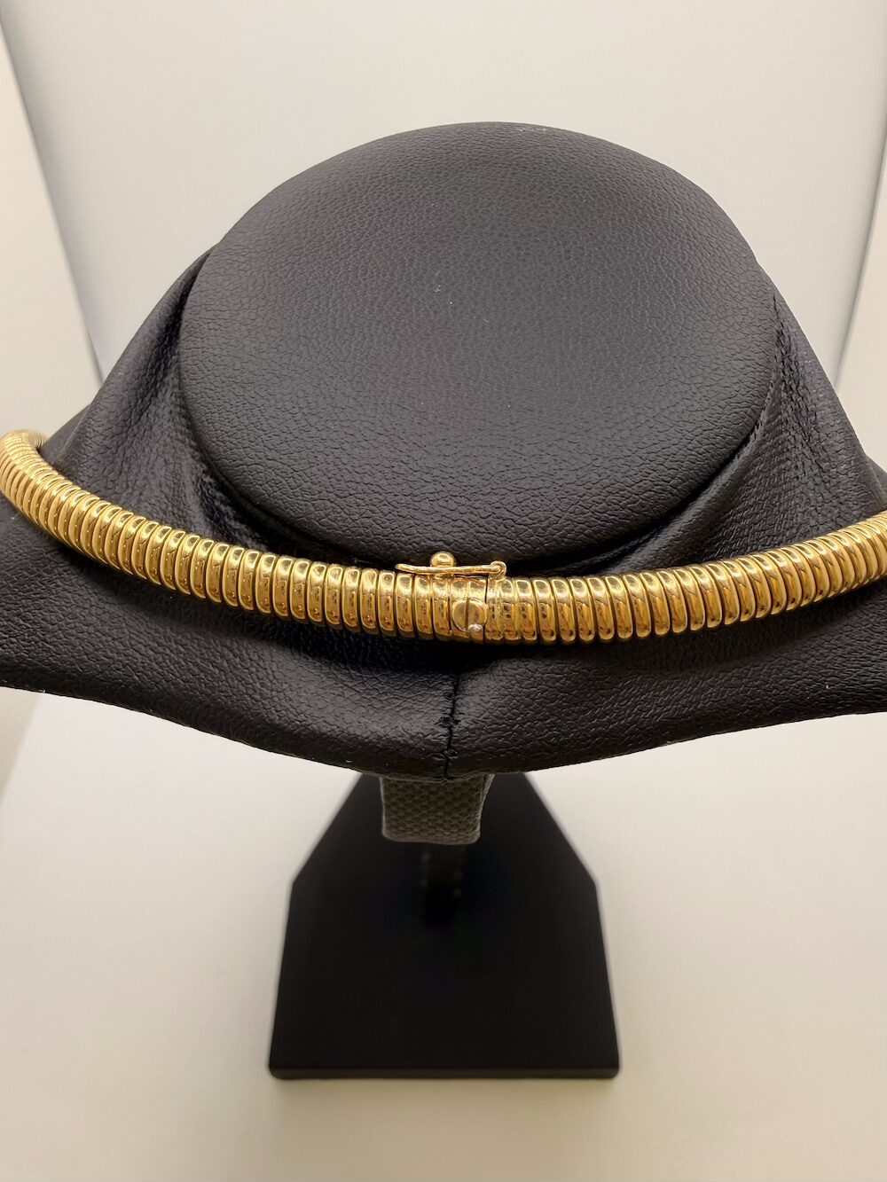 Collier ras-de-cou diamants en taille ancienne, 2 K environ, maille accordéon - or jaune – Image 3