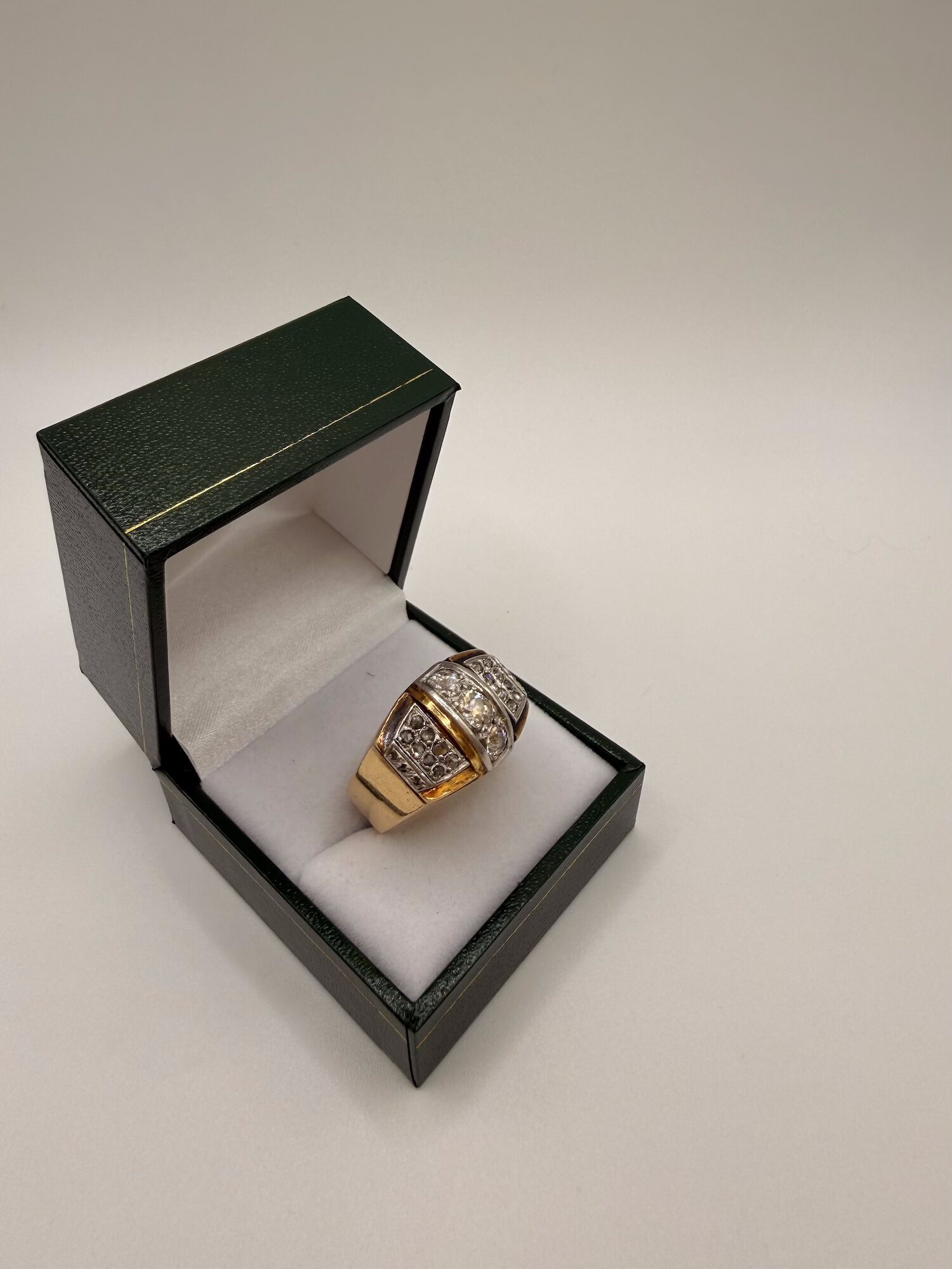 Bague Or jaune 18 carats sertie Diamants taille ancienne – Image 3