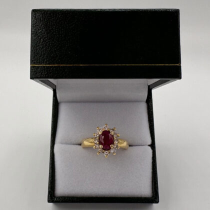Bague Marguerite Rubis et Diamants
