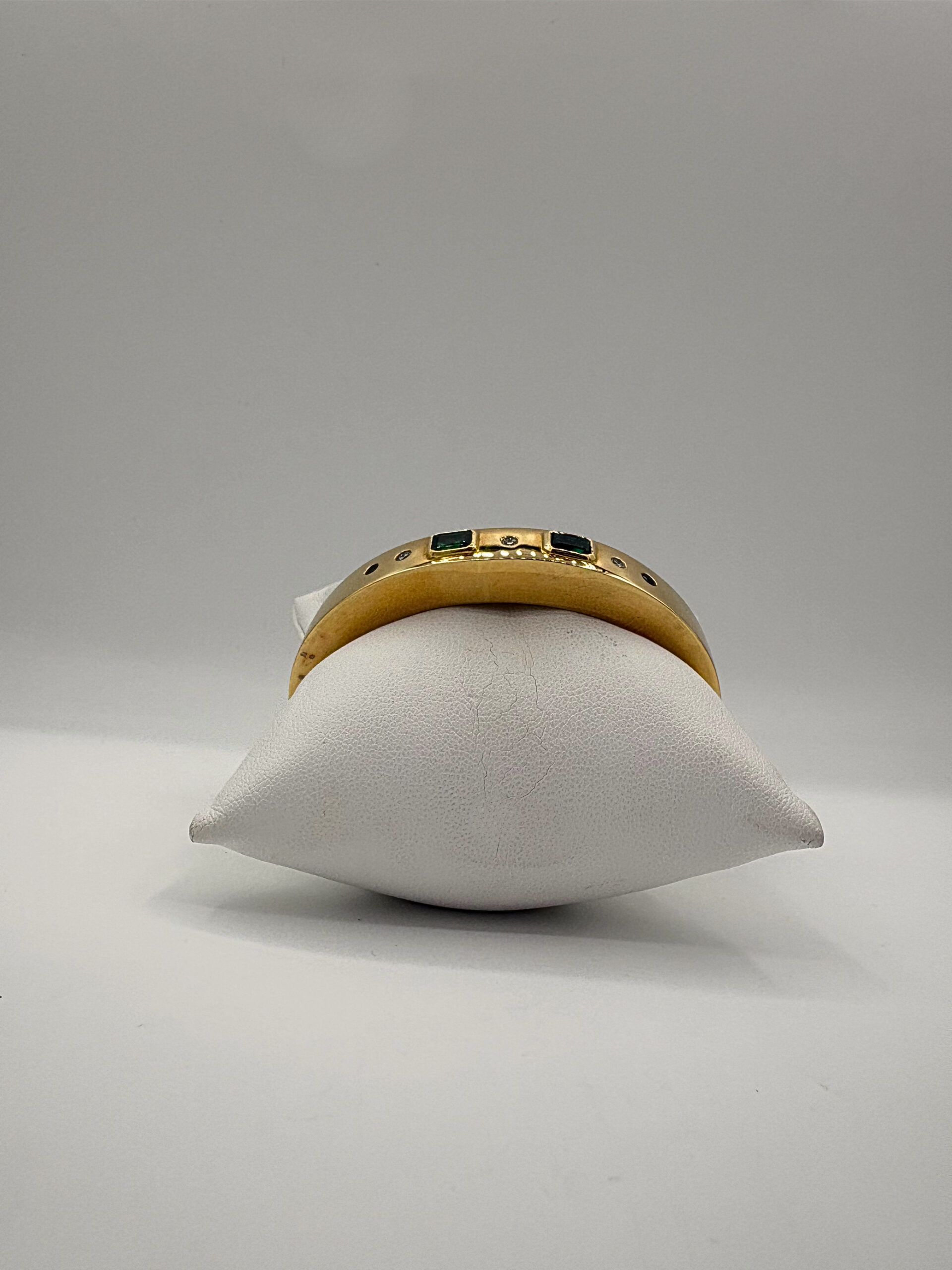 Bracelet jonc or jaune Emeraudes – Image 2
